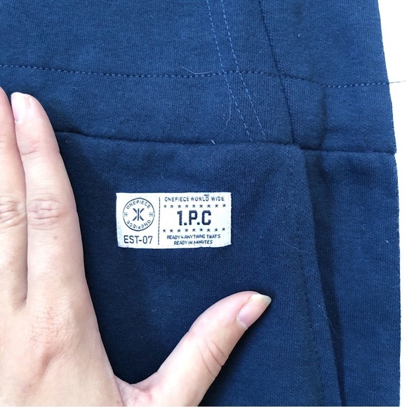 Onepiece • Racer Jumpsuit onesie navy white knit zip front loungewear unisex - Picture 9 of 16